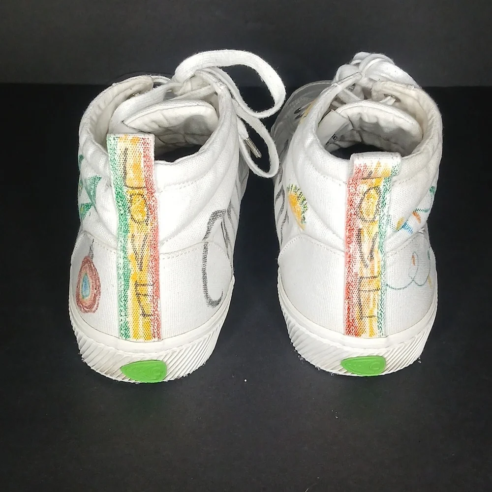 Cariuma OCA‎ High Sneakers Mens 11 White Christmas Tacos Holiday Canvas High Top